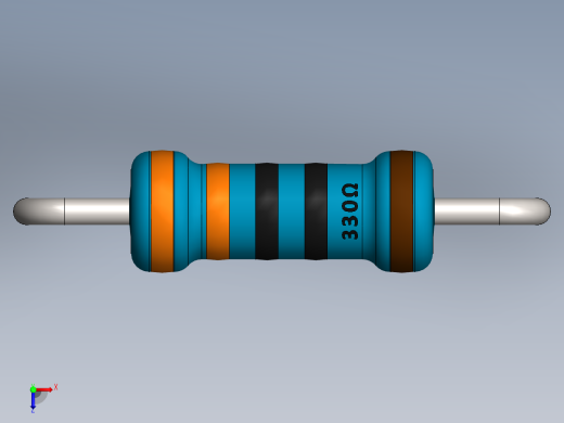 电容器 二极管 电阻器-Resistor 330 Ohm Blue俯视缩略图