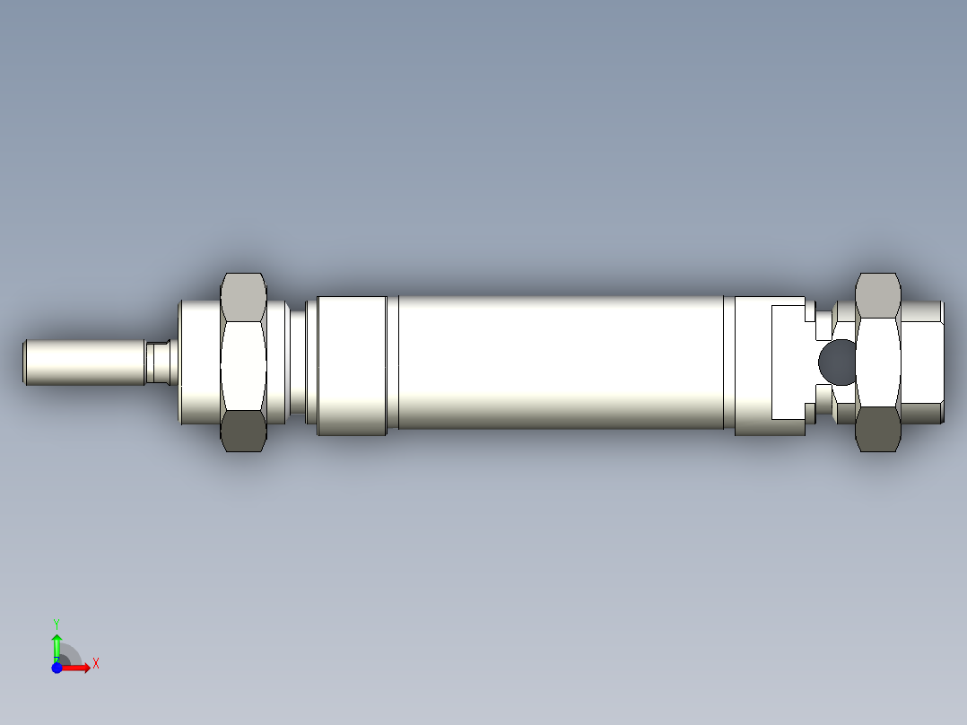 Ø16气缸行程前视图