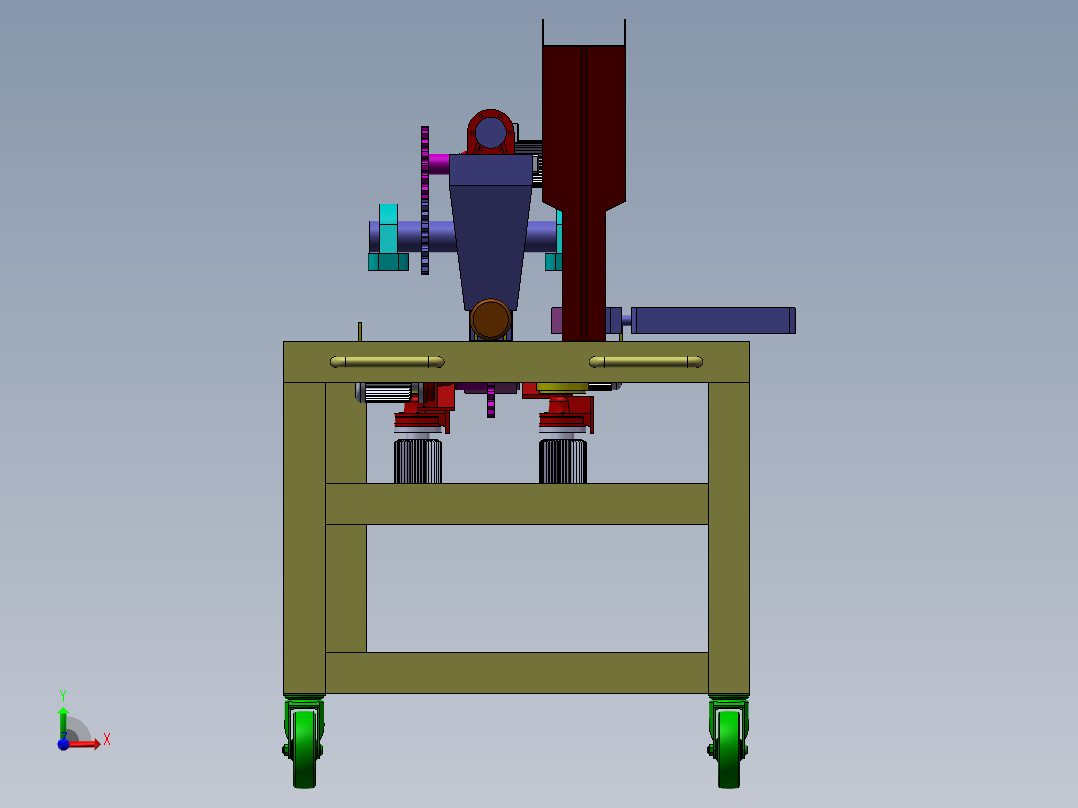 无托盒饼干包装机的设计含SW三维图+二维+说明书前视图