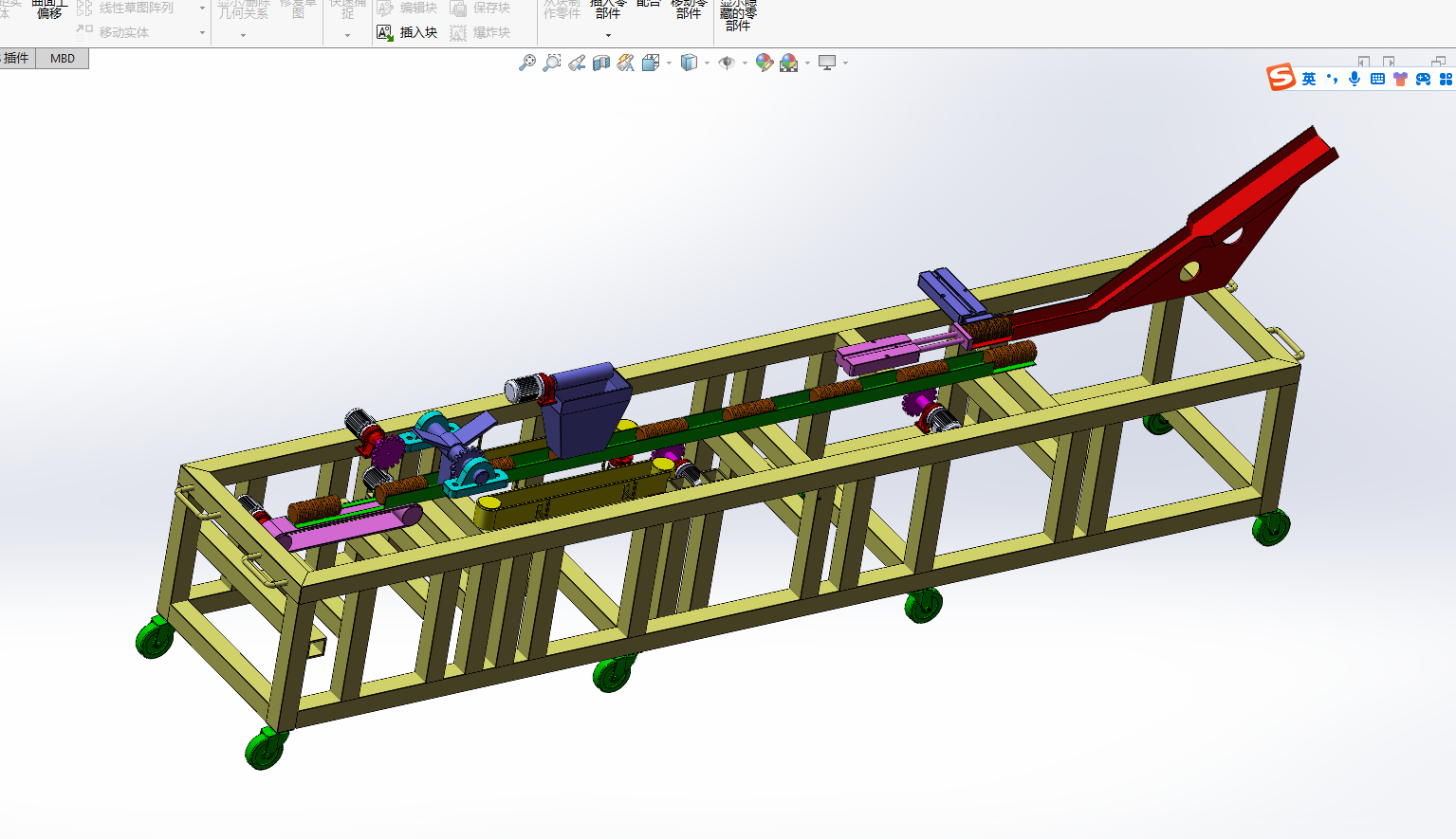 无托盒饼干包装机的设计含SW三维图+二维+说明书