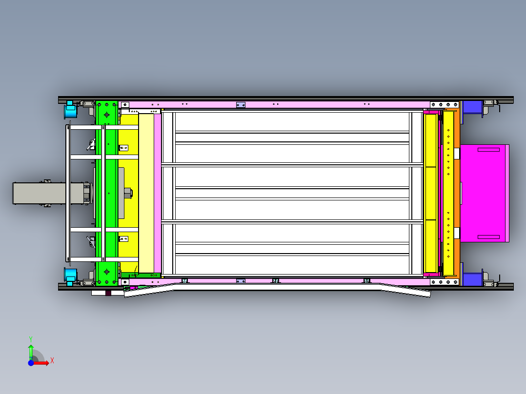 电梯轿厢结构3D图纸前视图