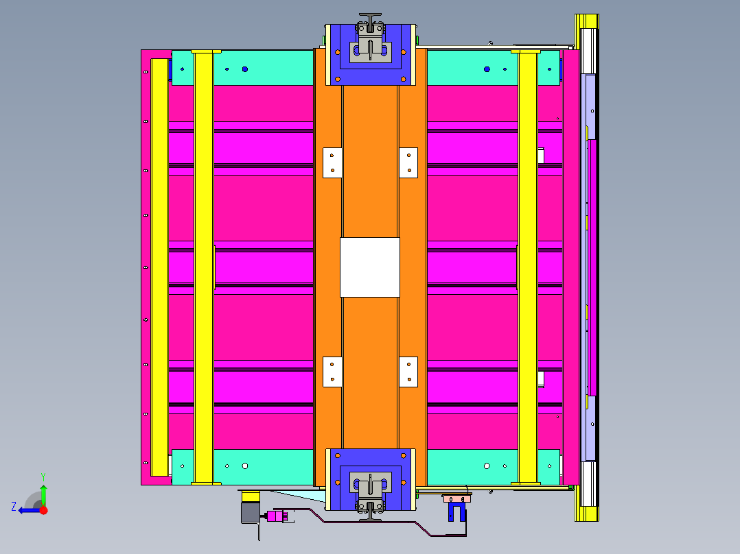 电梯轿厢结构3D图纸右视图