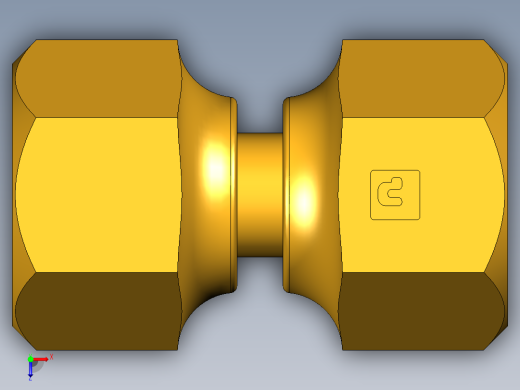 扩口式工业通用硬管接头Swivel Nut Valve Connector 14FSV-6俯视缩略图