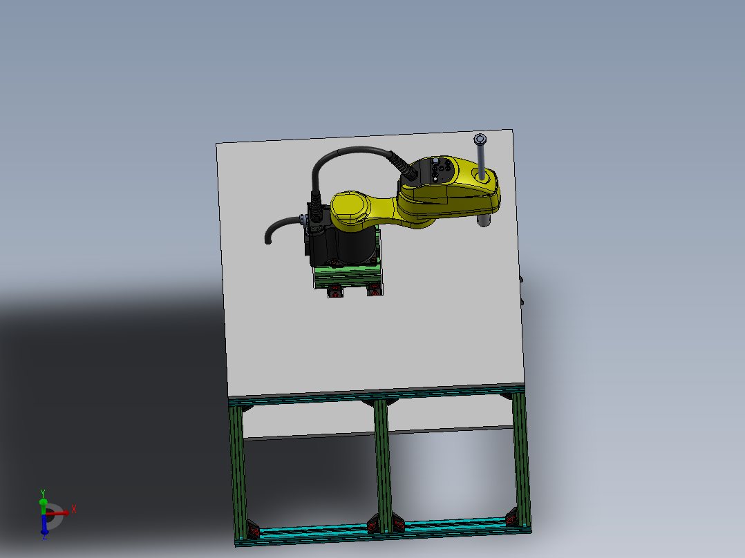Fanuc Scara SR-3iA 机器人支架由博世铝型材制成 -v1