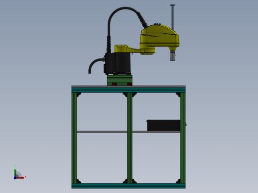 Fanuc Scara SR-3iA 机器人支架由博世铝型材制成 -v1前视缩略图