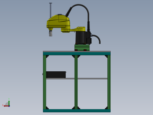 Fanuc Scara SR-3iA 机器人支架由博世铝型材制成 -v1后视缩略图