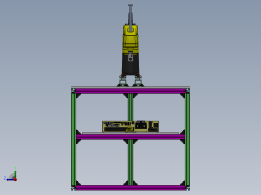Fanuc Scara SR-3iA 机器人支架由博世铝型材制成 -v1右视缩略图