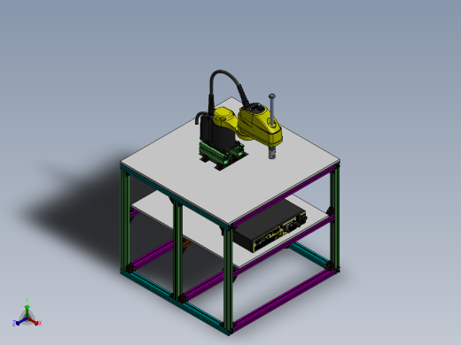 Fanuc Scara SR-3iA 机器人支架由博世铝型材制成 -v1正等轴测缩略图
