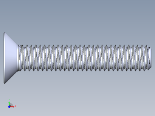 制沉头螺钉-M3_Countersunk_Screw_15.IGS前视缩略图