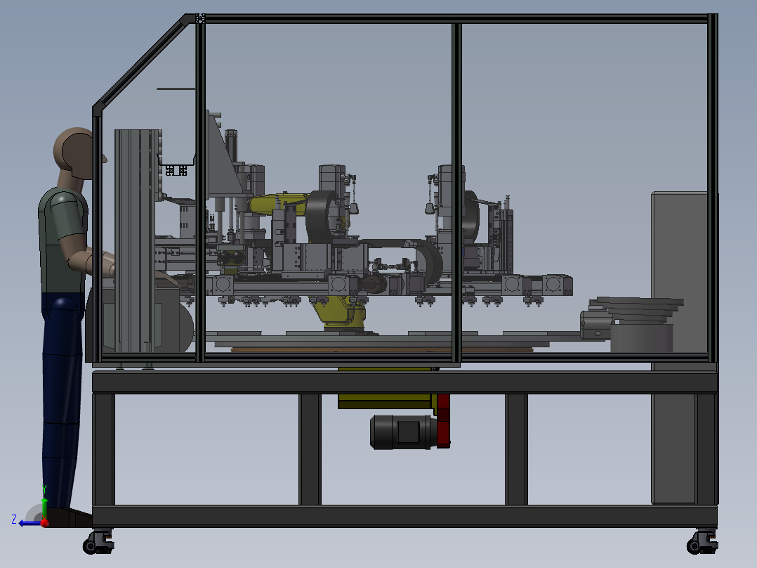 10工位自动化加工设备右视图