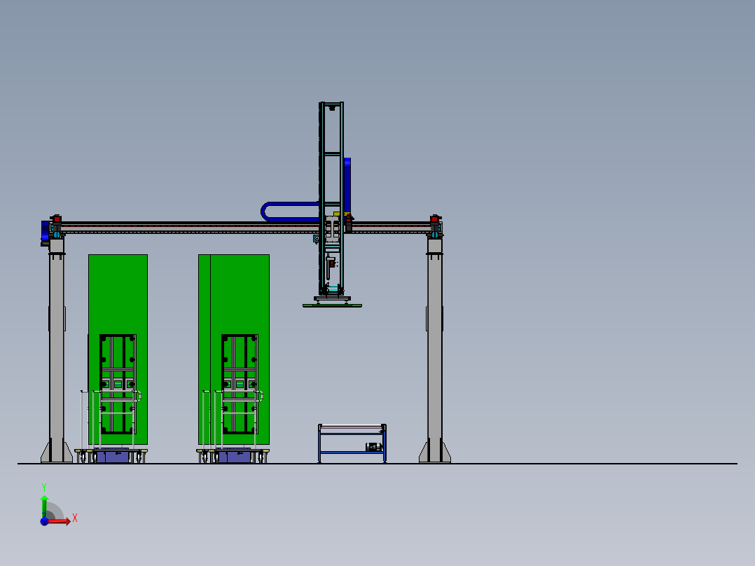 CC岩棉板自动分拣设备（sw21可编辑+工程图）前视图