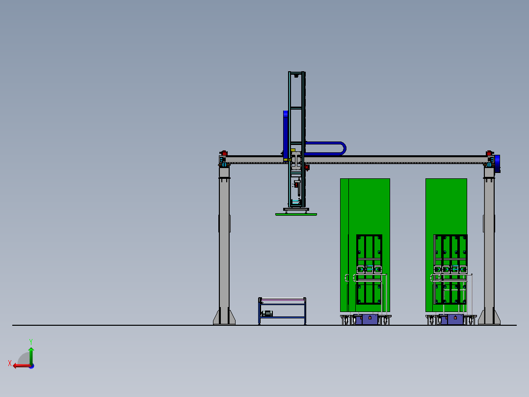CC岩棉板自动分拣设备（sw21可编辑+工程图）后视图