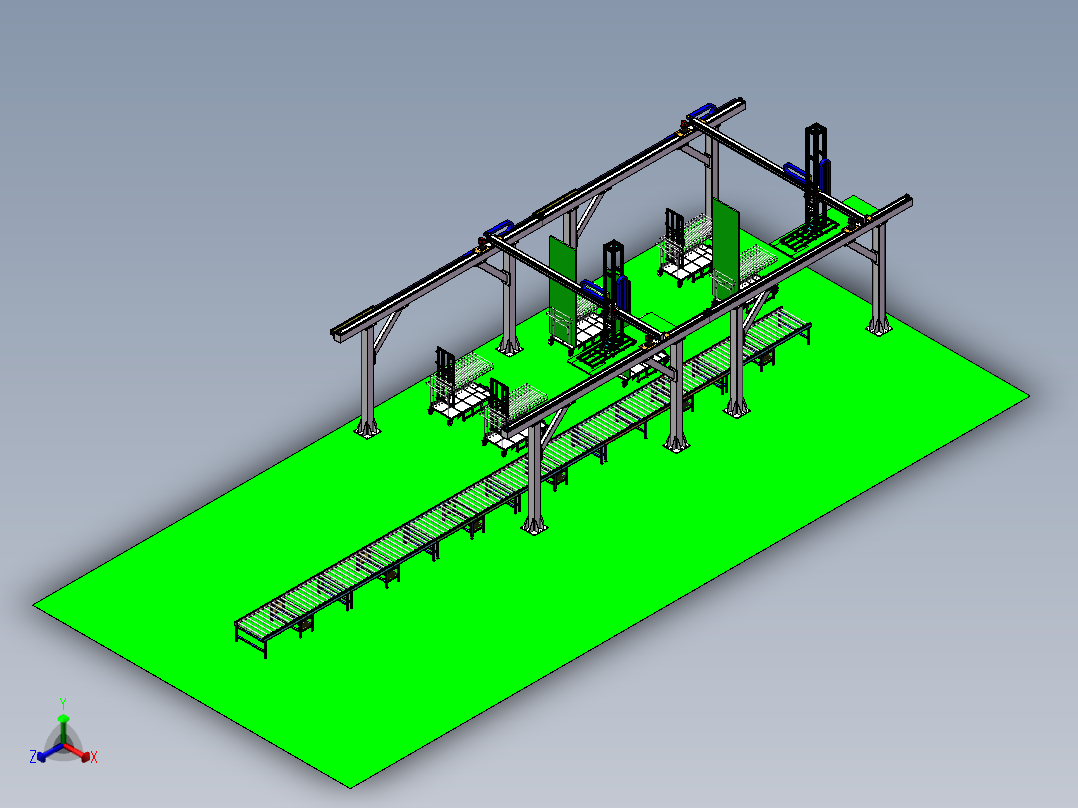 CC岩棉板自动分拣设备（sw21可编辑+工程图）正等轴测图