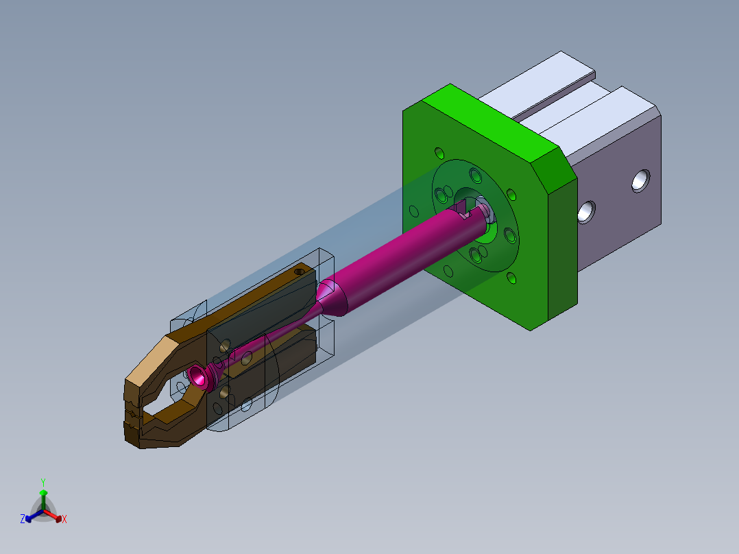 一款非标定制夹爪（需要特征识别）正等轴测图