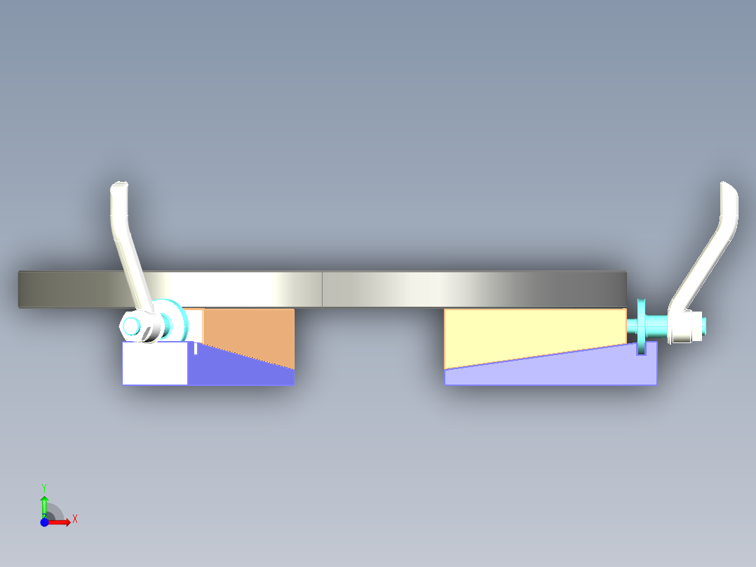 Fixture-607 楔块式夹紧器工装夹具前视图