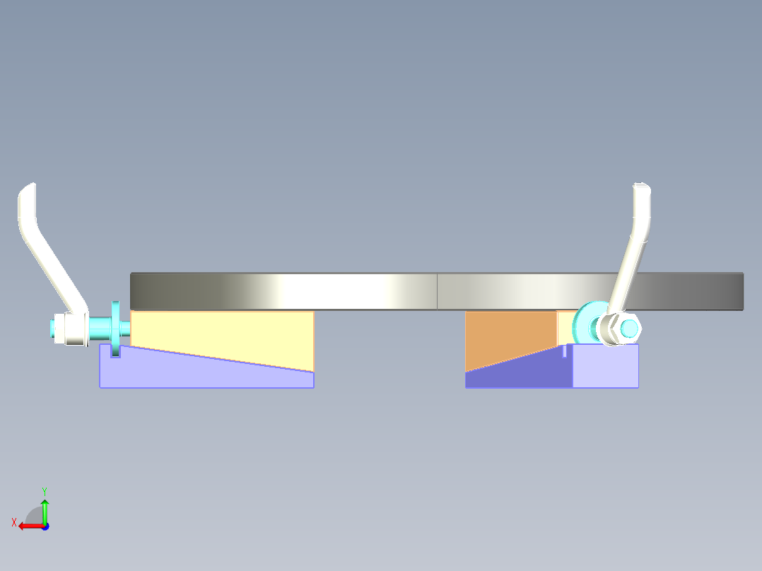 Fixture-607 楔块式夹紧器工装夹具后视图