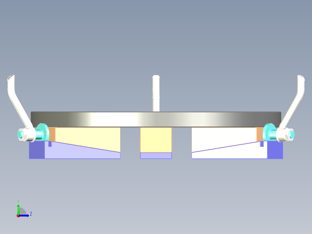 Fixture-607 楔块式夹紧器工装夹具左视图