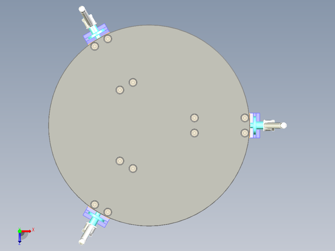Fixture-607 楔块式夹紧器工装夹具俯视图