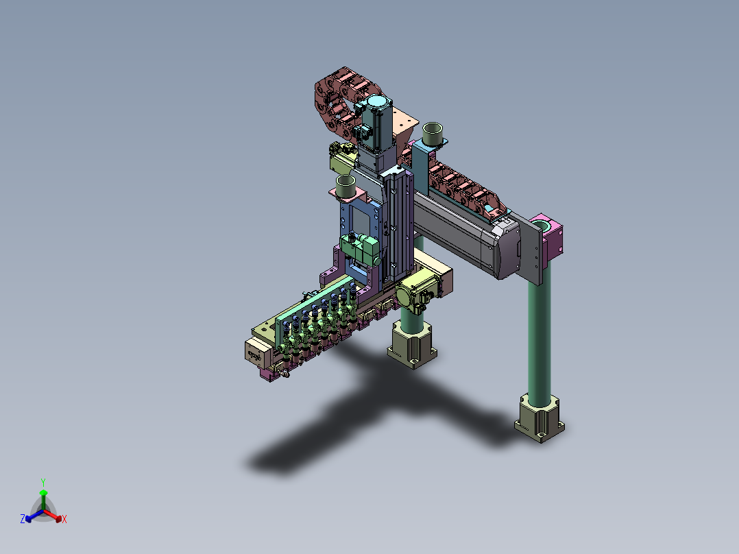 搬运变距机构正等轴测图