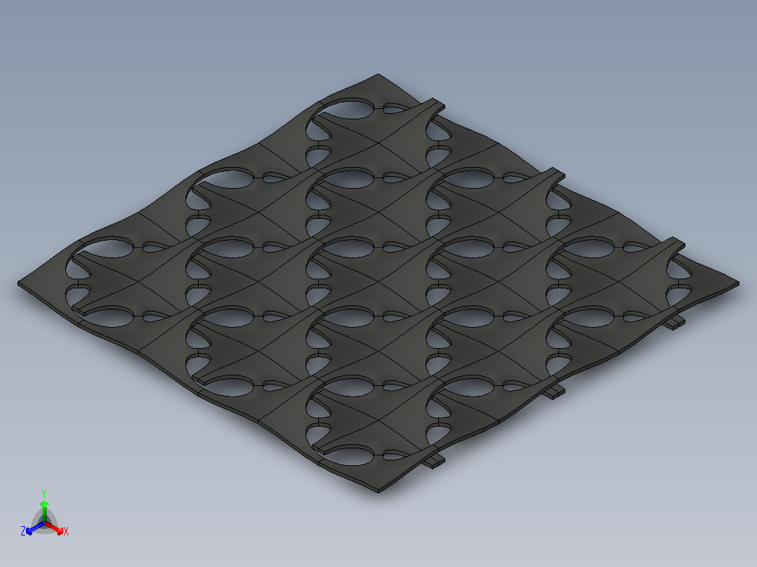 镂空网格正等轴测图