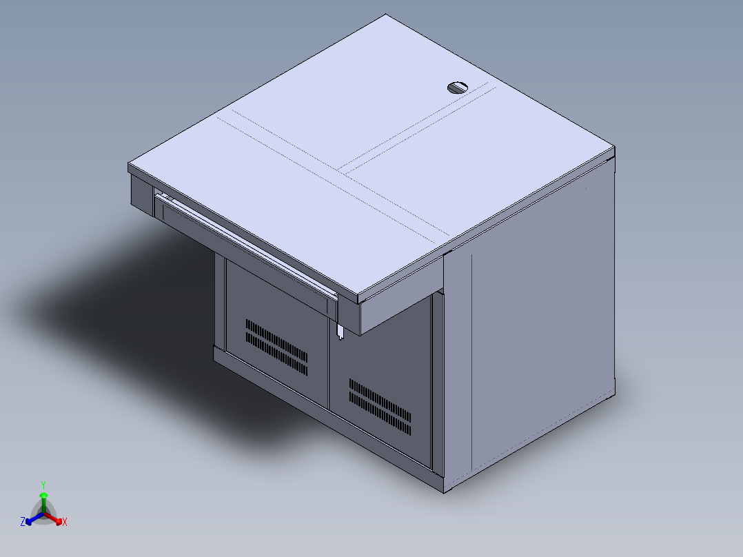 微机控制台  sw16正等轴测图