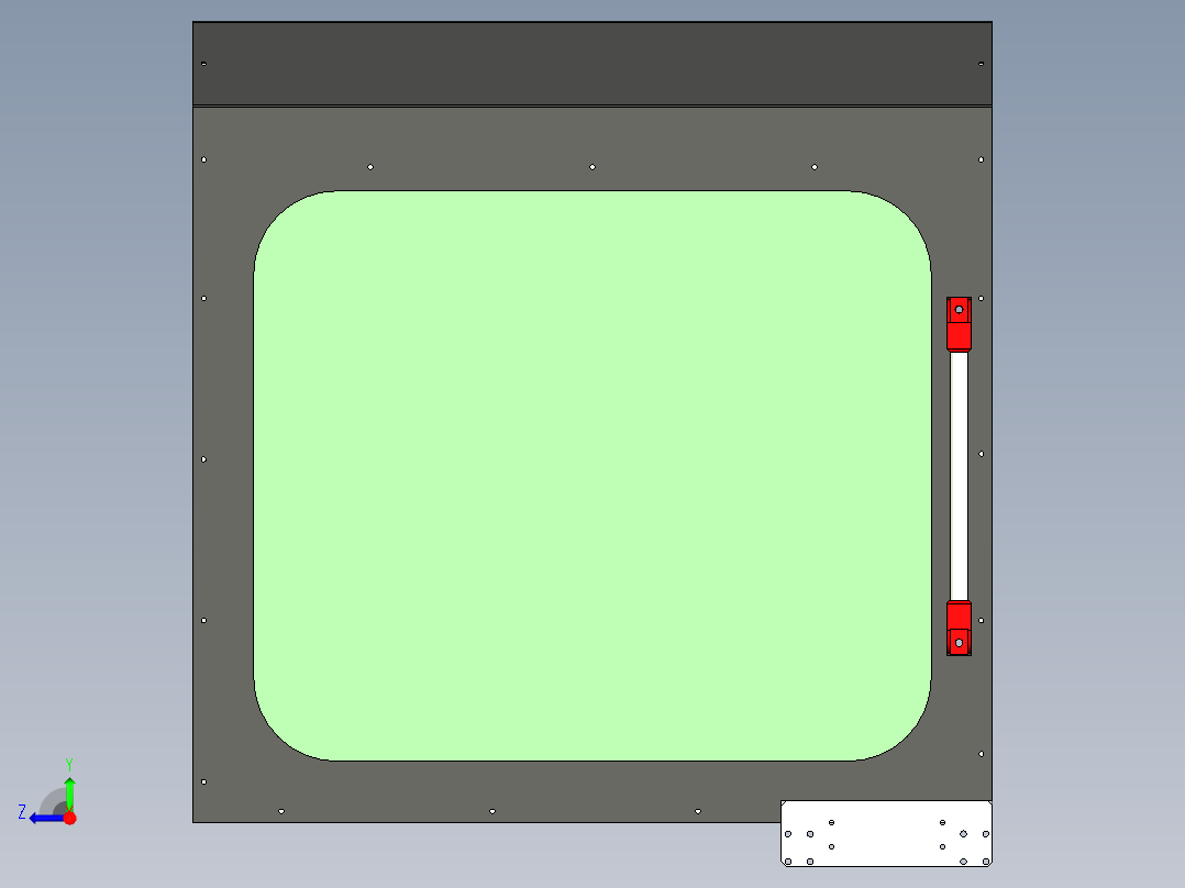 数控铣床车床门右视图