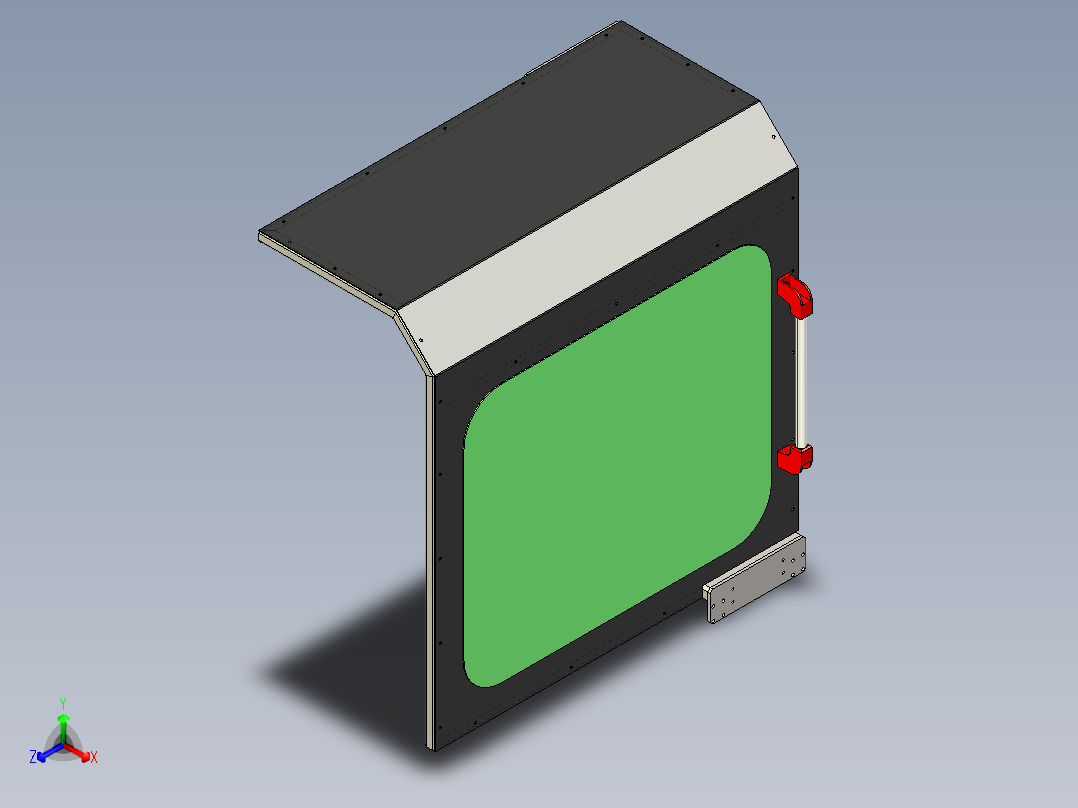 数控铣床车床门正等轴测图