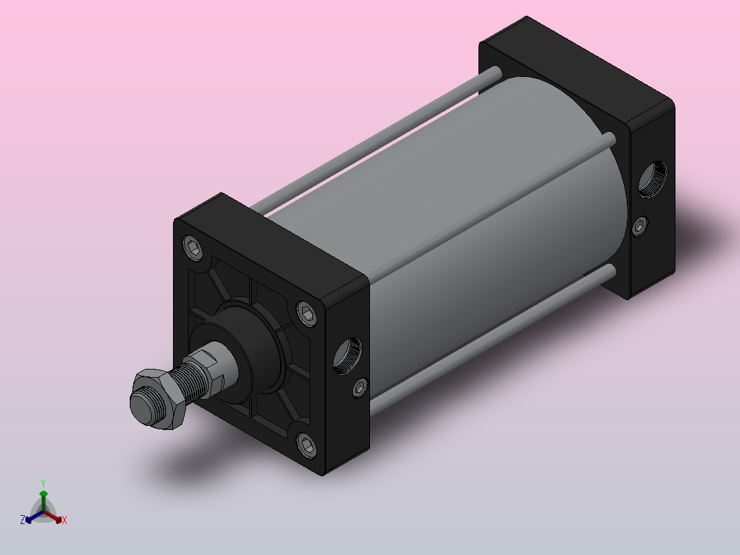 SC气缸SC标准气缸系列SC-100X160-S正等轴测图