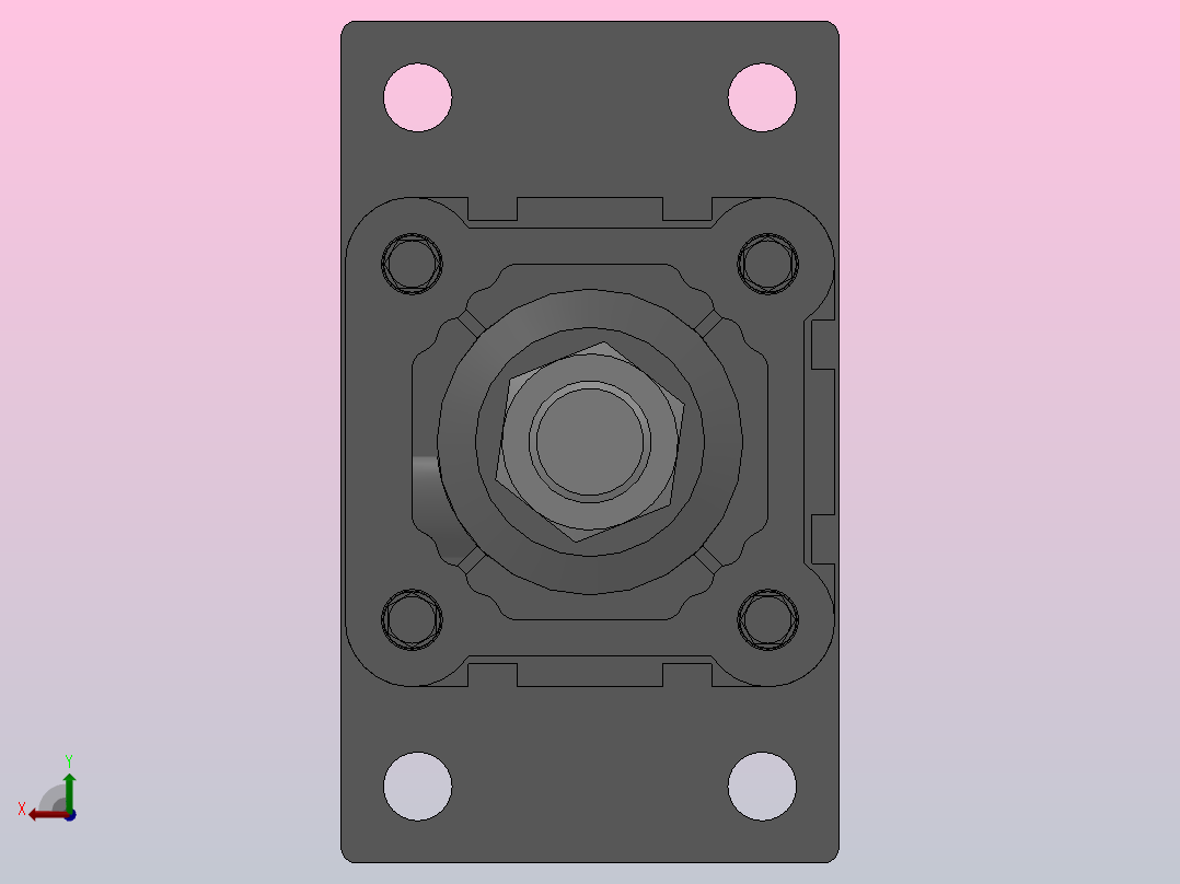 SED双轴复动型气缸SED 50×450-S后视图