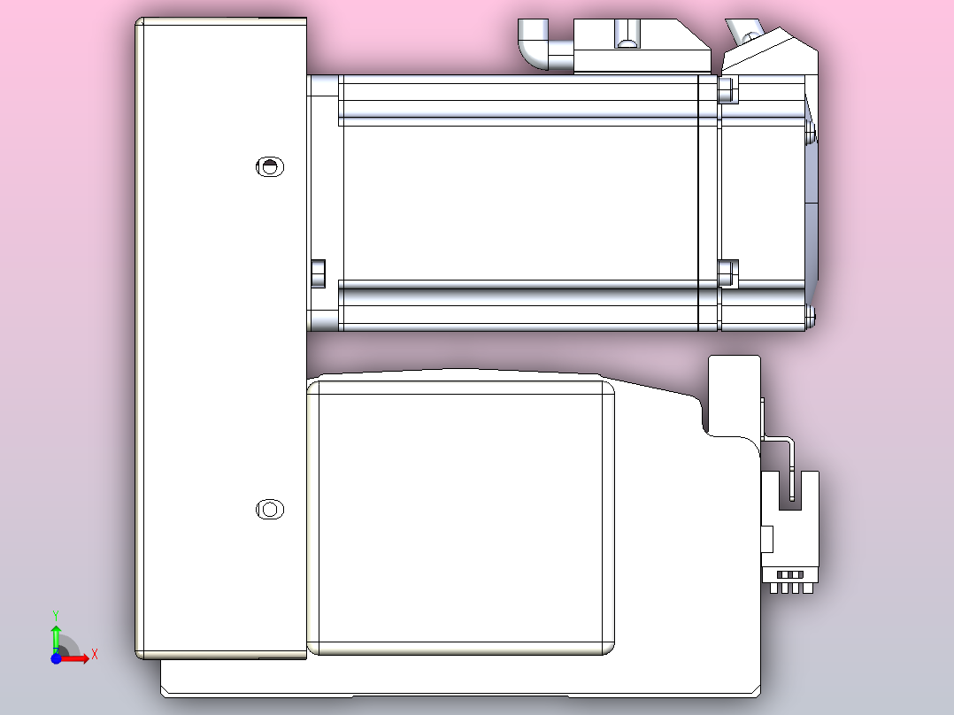 皮带直线轴半封闭可选导轨TPA-HNB-140D-120-L1750-LU-Y-P40-N3前视图