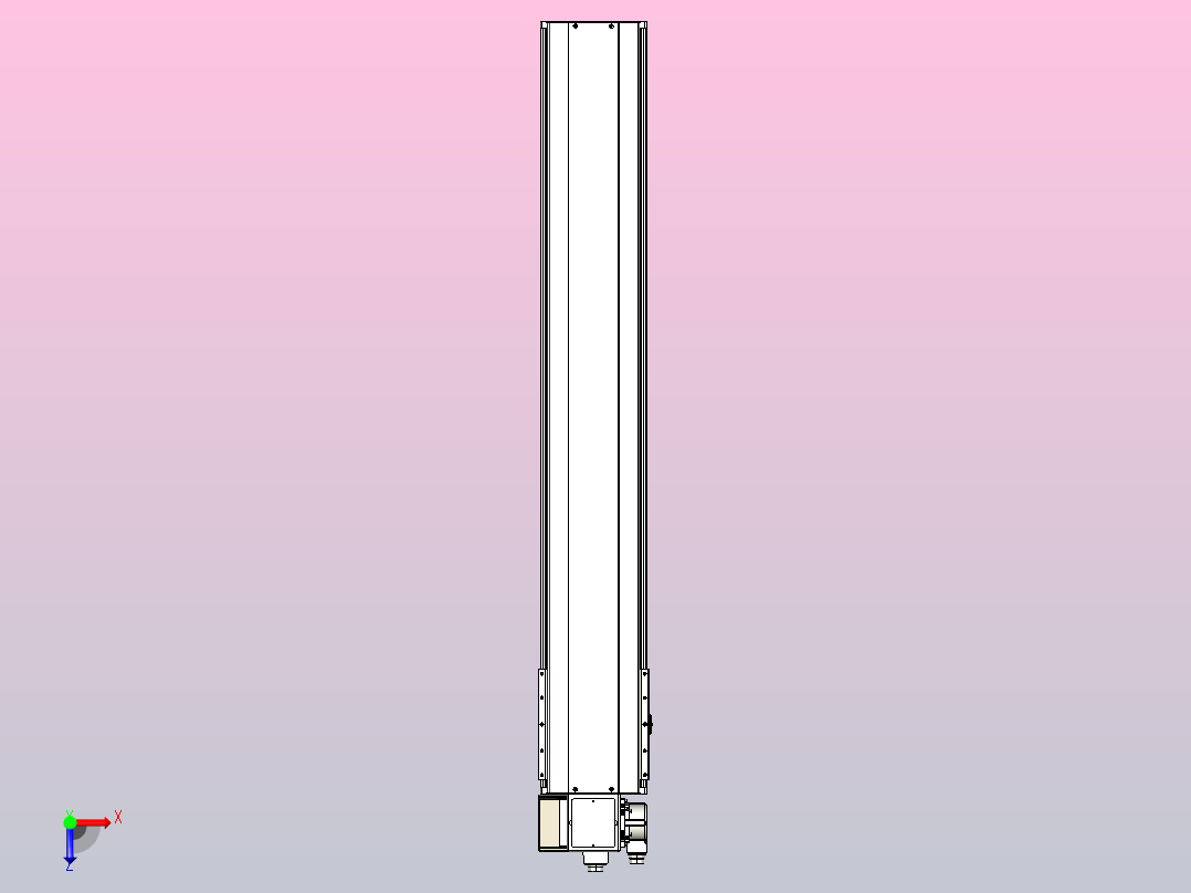 皮带直线轴半封闭可选导轨TPA-HNB-220D-176-L1200-LP-C-P1K-N3俯视图
