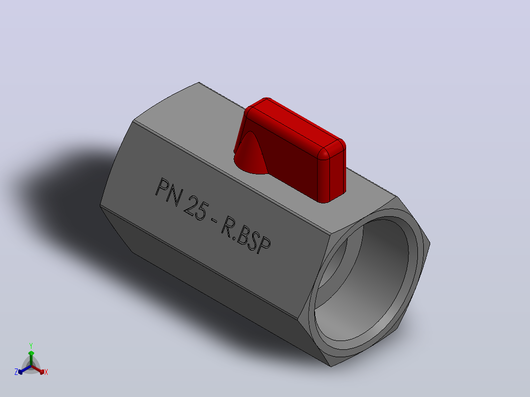 PN-25 - DN.1 -微型球阀小球阀正等轴测图