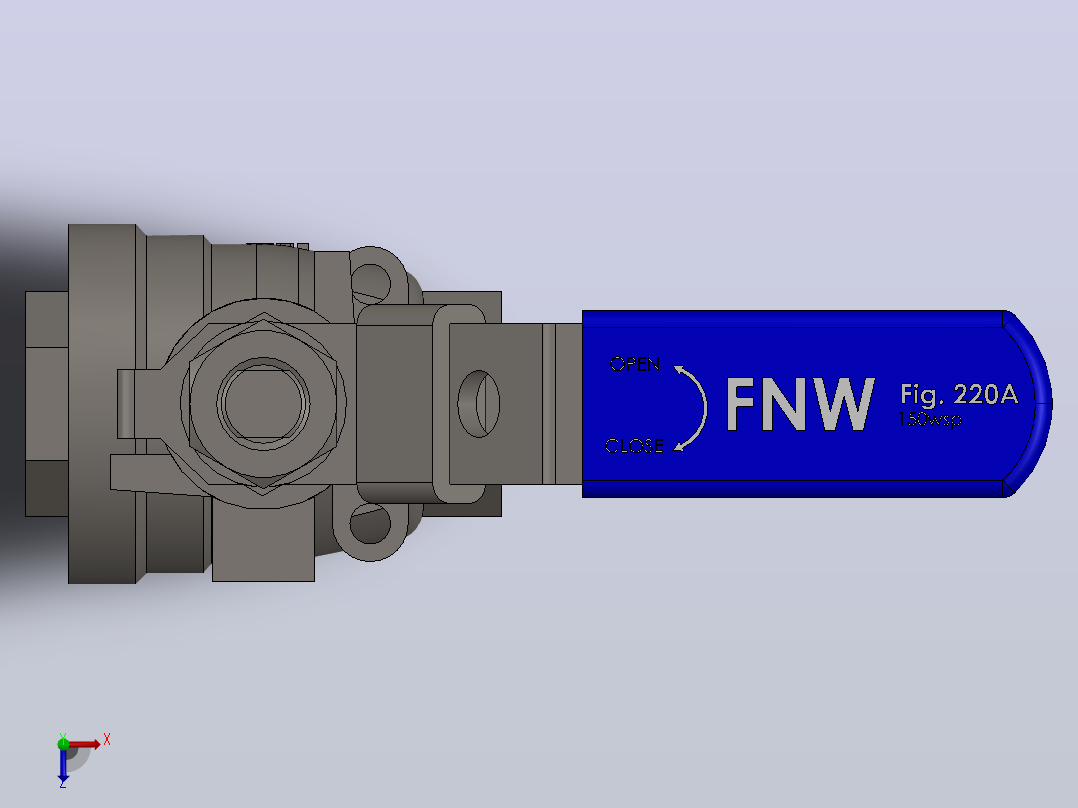FNW-FNW220ASEC二片式内螺纹球阀俯视图