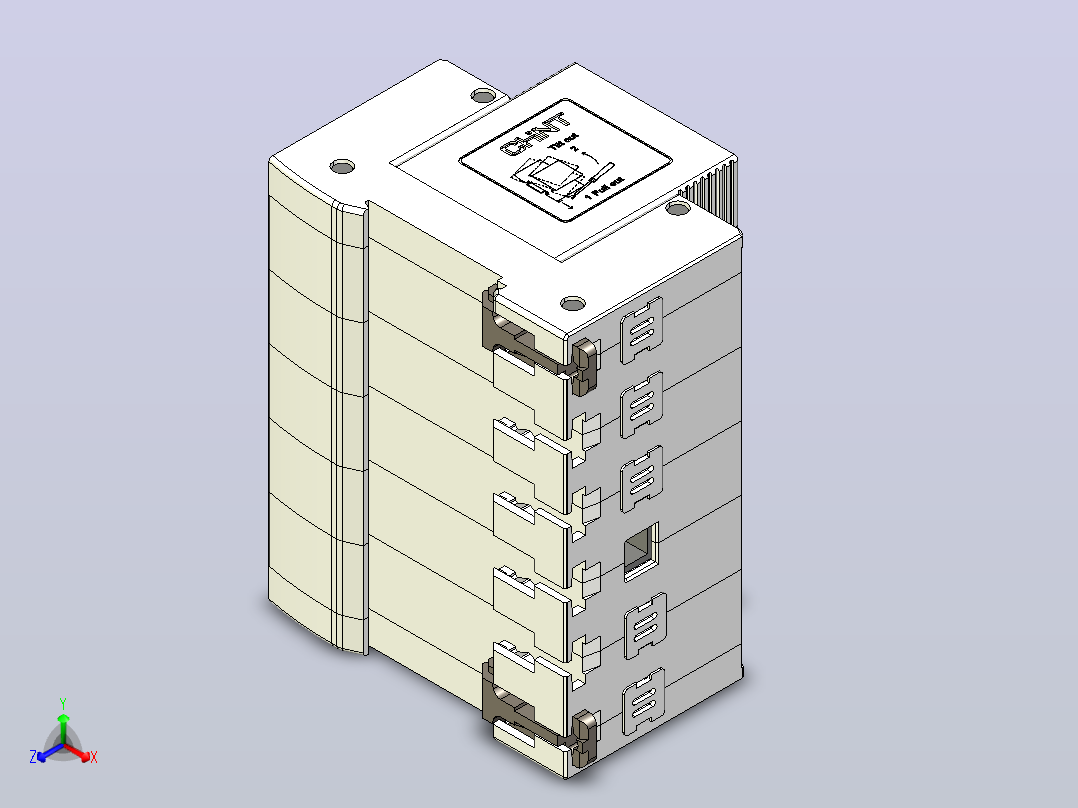 NU5-II 80-100 3P电涌保护器三维模型202405主视图