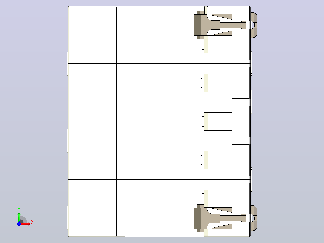 NU5-II 80-100 3P电涌保护器三维模型202405前视图