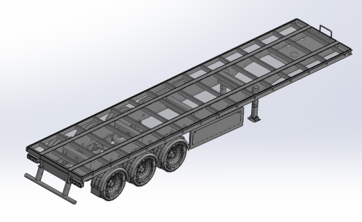 平板半挂车模型缩略图