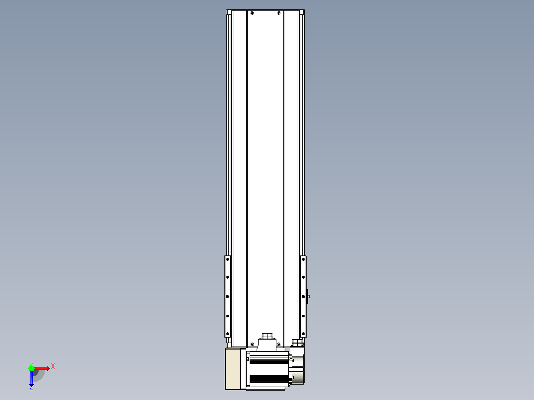 皮带直线轴半封闭可选导轨TPA-HNB-220D-176-L550-LU-Y-P1K-N3俯视图