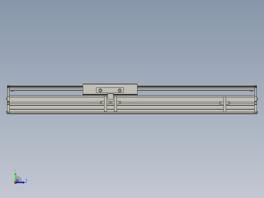 SYS14-250-BM-200W滚珠花健、支撑座、滚珠丝杠、交叉导轨、直线模组.STEP左视缩略图