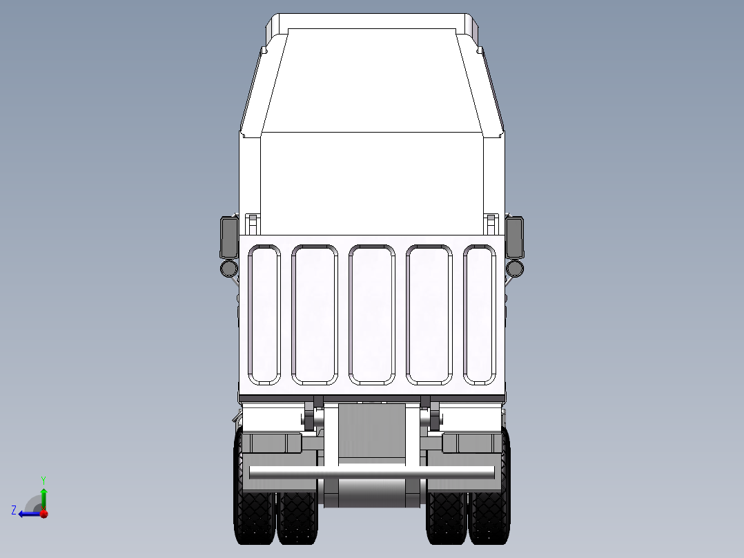 货运自卸卡车右视图