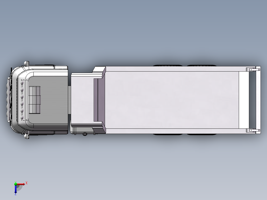 货运自卸卡车俯视图