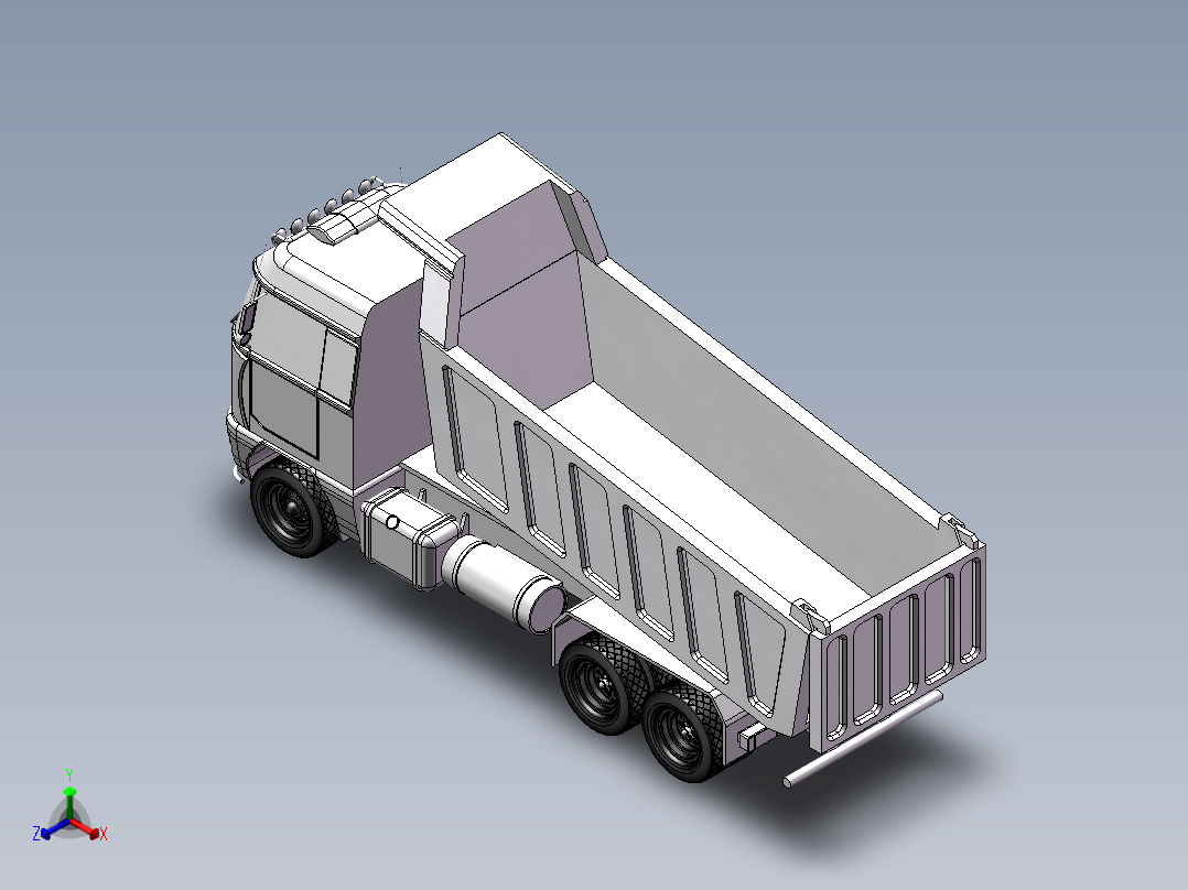 货运自卸卡车正等轴测图
