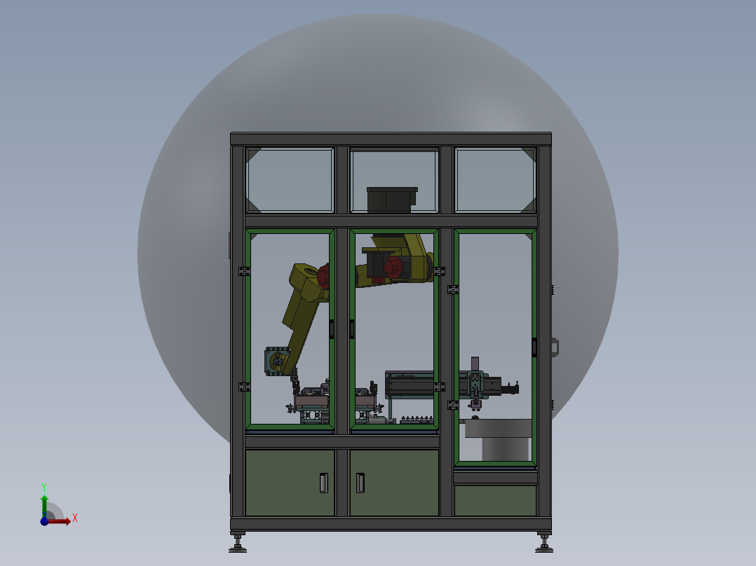 汽车门槛推钉自动化组装设备sw19可编辑前视图