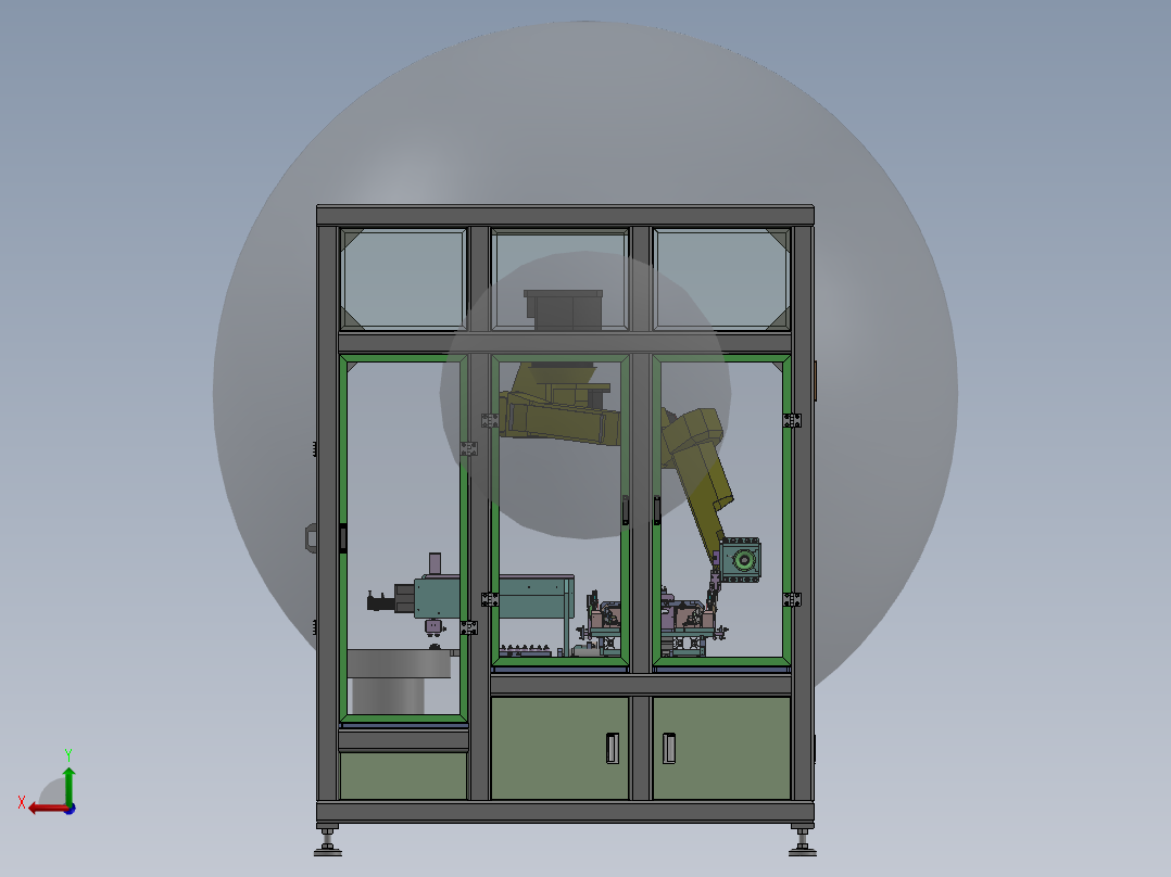 汽车门槛推钉自动化组装设备sw19可编辑后视图