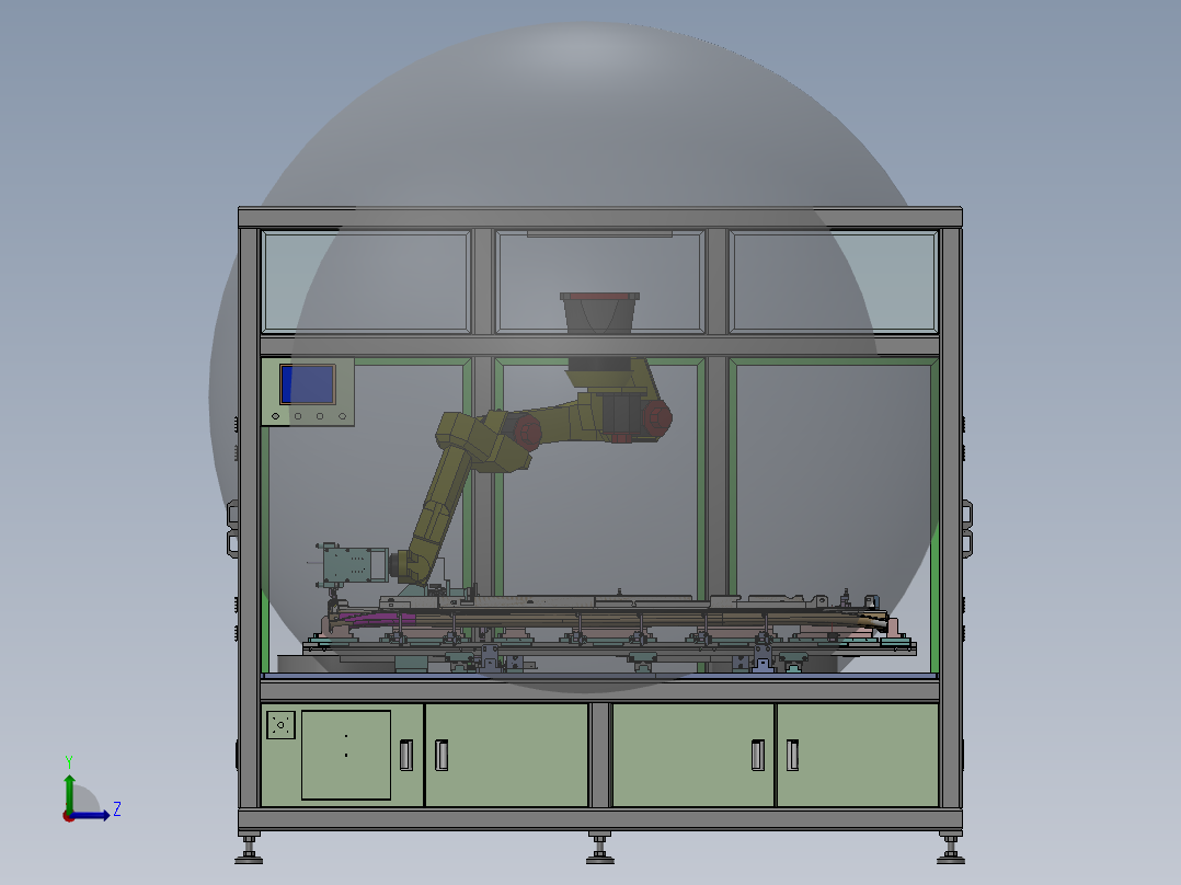 汽车门槛推钉自动化组装设备sw19可编辑左视图