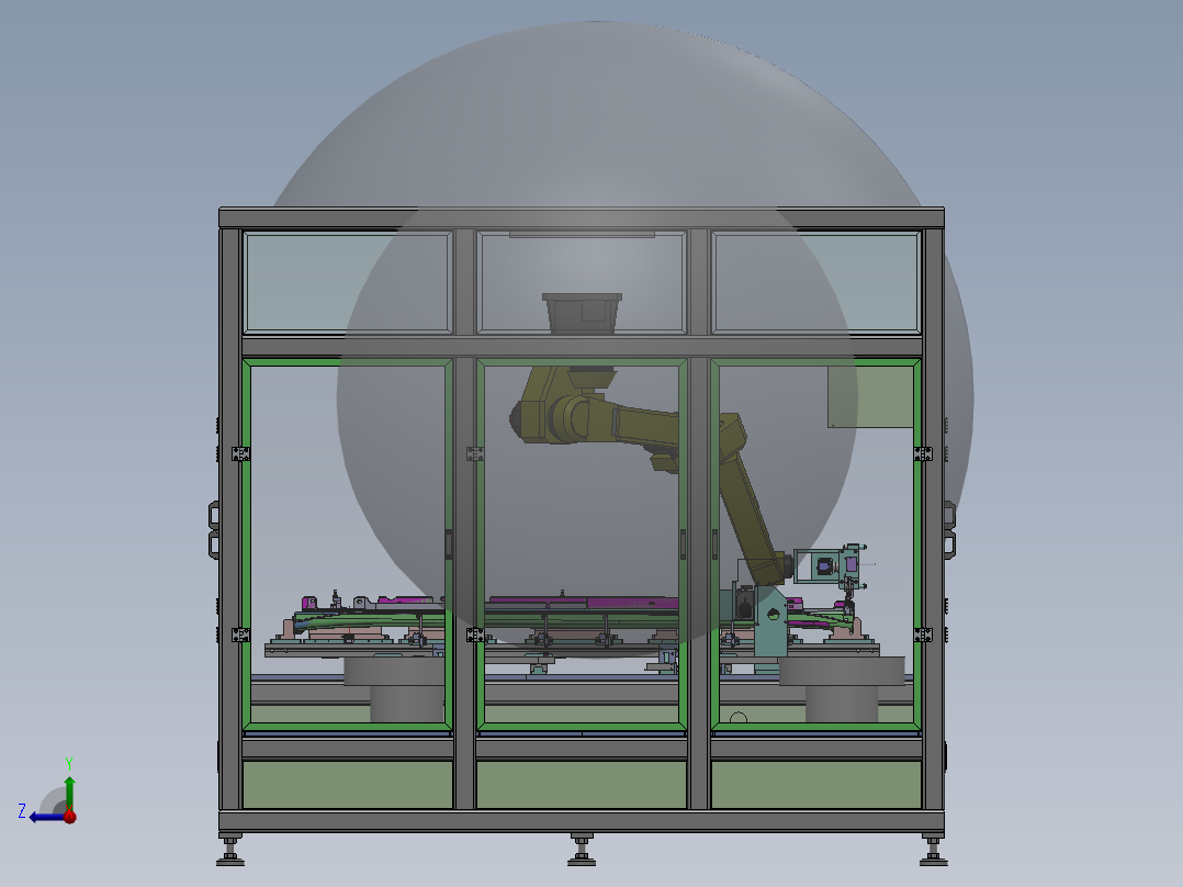 汽车门槛推钉自动化组装设备sw19可编辑右视图