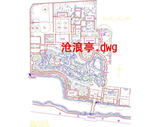 园林假山瀑布喷泉景观之五个古典苏州园林CAD平面图纸缩略图