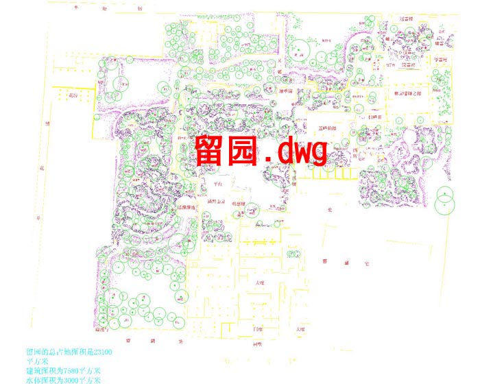 园林假山瀑布喷泉景观之五个古典苏州园林CAD平面图纸