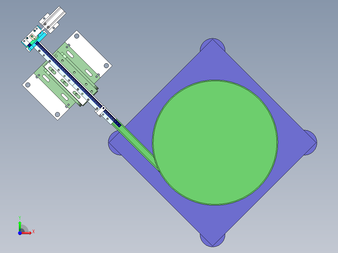方形塑胶零件供料振动盘组件前视图