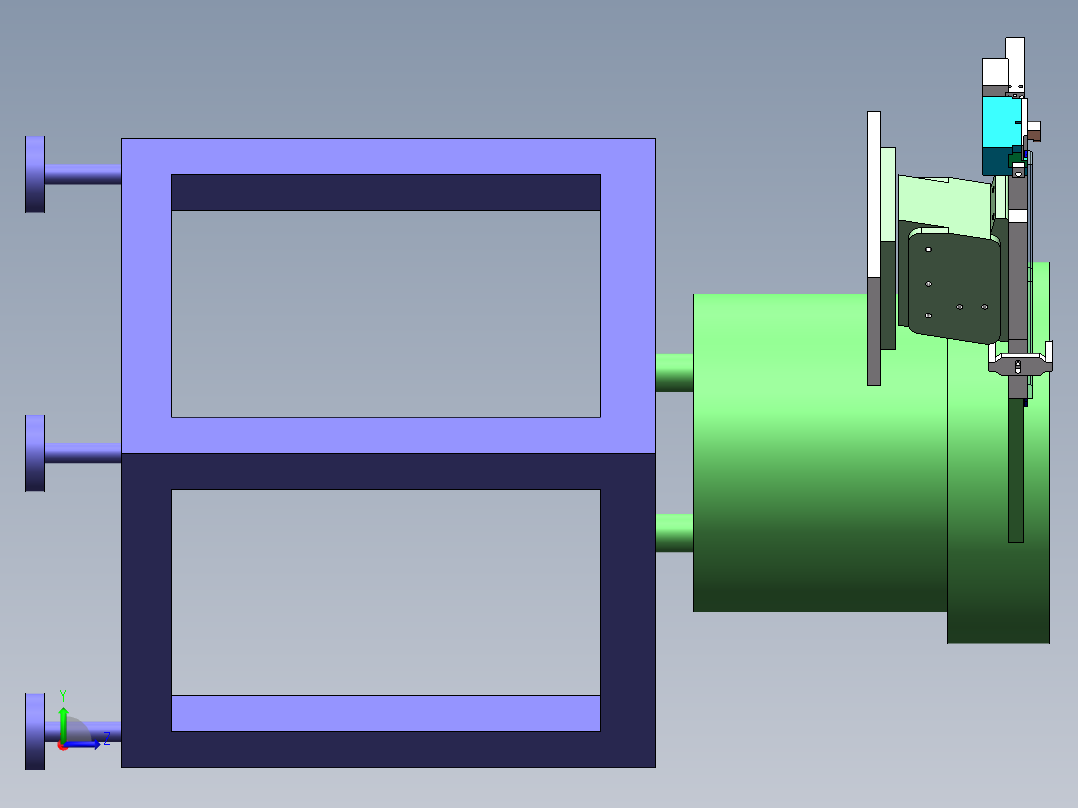 方形塑胶零件供料振动盘组件左视图