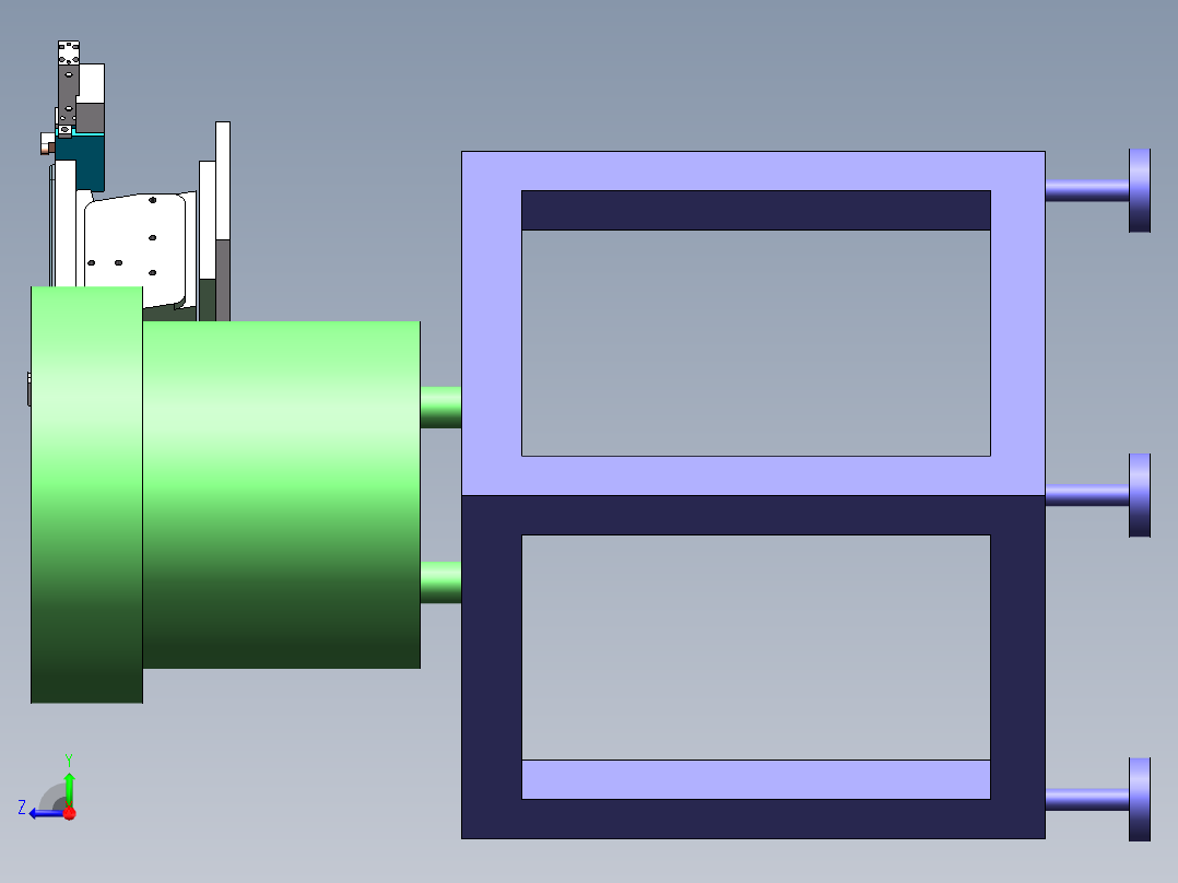 方形塑胶零件供料振动盘组件右视图